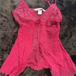 Victoria's Secret Fuchsia Lace Chemise